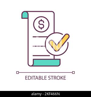 Paycheck approvement RGB color icon Stock Vector