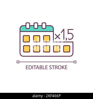 Enlarge time interval RGB color icon Stock Vector