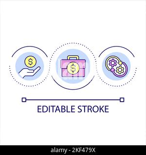 Company budget management loop concept icon Stock Vector