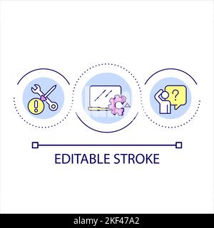 Computer issue loop concept icon Stock Vector