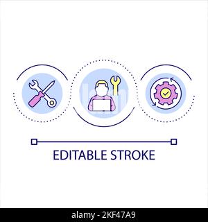 Computer service loop concept icon Stock Vector
