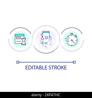 Faster page load time loop concept icon Stock Vector