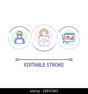 Open source software loop concept icon Stock Vector