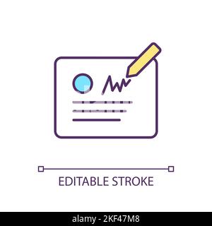 Private signature RGB color icon Stock Vector