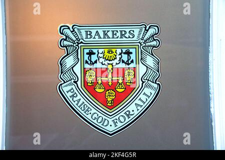 trades hall Glasgow close up of coat of arms for trade guild bakers Stock Photo