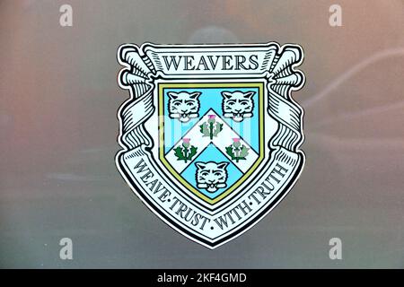 trades hall Glasgow close up of coat of arms for trade guild weavers Stock Photo