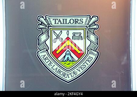 trades hall Glasgow close up of coat of arms for trade guild tailors Stock Photo