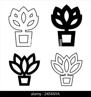 Flower icons vector collection, illustration logo template in trendy style. Suitable for many purposes. Spring symbol for your web site design, logo Stock Vector