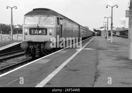 original british rail diesel locomotive class 47 brush 4 number 47251 on passenger service didcot late 1970s early 1980s