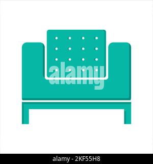 Home interior design icon, sofa icon, living room, vector illustration. Flat design style. Stock Vector