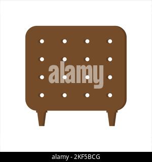 Home interior design icon, sofa icon, living room, vector illustration. Flat design style. Stock Vector