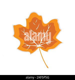 Autumn leaf. Autumn maple leaf isolated on a white background. Vector illustration Stock Vector