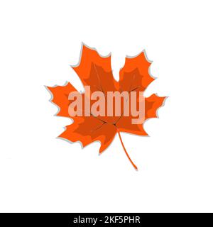 Autumn leaf. Autumn maple leaf isolated on a white background. Vector illustration Stock Vector