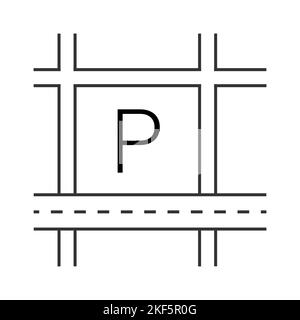 Parking zone icon. Concept of secure your car Stock Vector