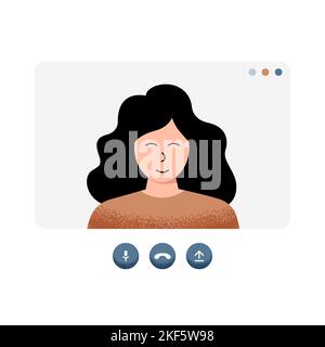 Pretty girl talking on video call. Video calls concept Stock Vector