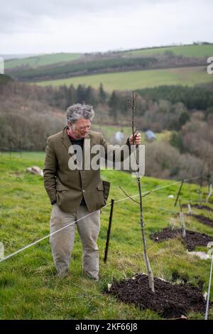 Organic farmer Guy Singh-Watson, pictured on Riverford Organic Farm, near Totnes, South Devon. Stock Photo