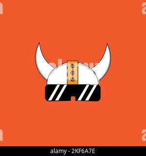 Helmet Viking Logo Template. Viking character head helmet an icon logo design inspiration. Helmet Viking logo set. Suitable for game store Stock Vector