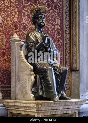 The bronze statue of Saint Peter holding the keys of heaven, attributed ...