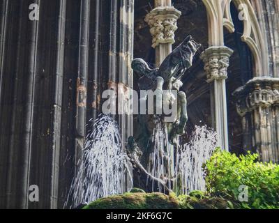 Small statue of Sant Jordi in the cathedral of Barcelona Stock Photo
