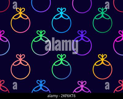 Christmas seamless pattern with gradient Christmas balls. Contour of a Christmas ball with a bow. Xmas design for greeting cards, posters and banners. Stock Vector