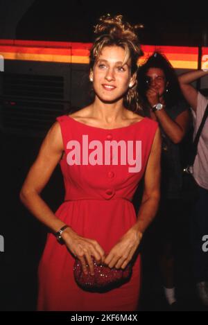 Sarah Jessica Parker at Shirley MacLaine's One-Woman Show 'Out There Tonight' Opening Night Performance on August 29, 1990 at the Pantages Theatre in Hollywood, California Credit: Ralph Dominguez/MediaPunch Stock Photo