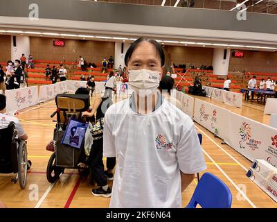 Boccia coach Kwok Hart-wing at the Hong Kong Paralympic Day.  30 OCT22 Photo: Shirley Chui Stock Photo