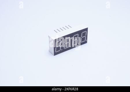 A module containing 4 7-segments on a white background. Stock Photo