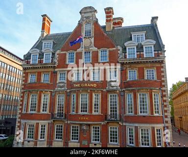 The Grand Hotel York, formally Grand Hotel and Spa, 1906, originally the headquarters of the North Eastern Railway, Station Rise, North Yorkshire, YO1 Stock Photo