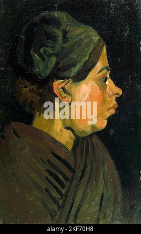 Head of a Peasant Woman by Vincent van Gogh (1853-1890), oil on canvas, c. 1884 Stock Photo