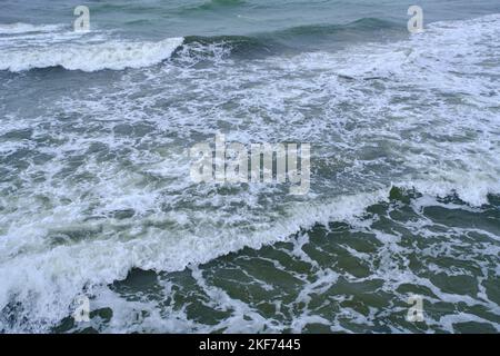 Rolling waves during storm in Baltic Sea Stock Photo