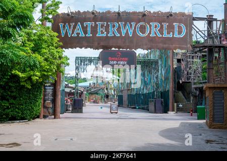 Universal Studio Singapore is a theme park located within Resorts World Sentosa on Sentosa Island, Singapore. Stock Photo