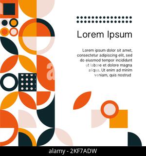 stylish design with text, flat geometric shapes Stock Vector