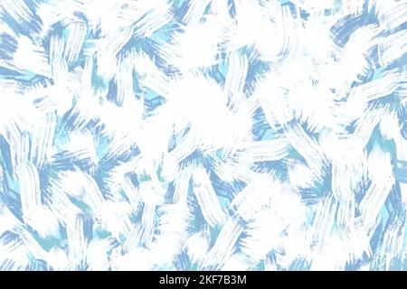 Acrylic strokes in delicate blue tones look like frost, decoration for a banner Stock Vector