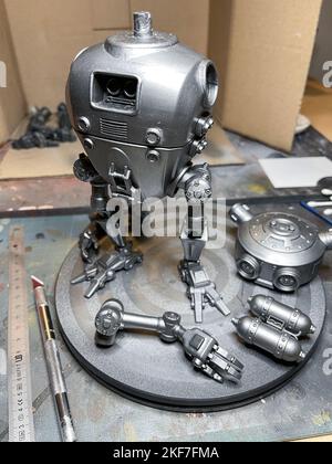 making a robot with a resin 3d printer Stock Photo