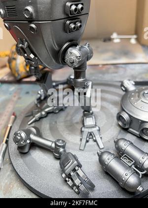 making a robot with a resin 3d printer Stock Photo