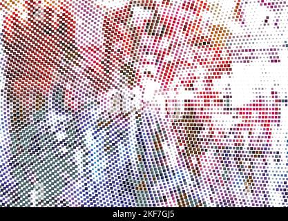 Colored squares. Abstract geometric radial background. Vector illustration Stock Vector