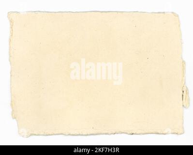 Piece of ecru colored handmade empty paper Stock Photo