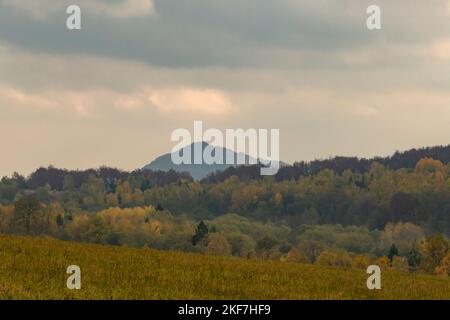 Views on  the path to Tarnica - the highest mountain in Bieszczady on the polish territory. Stock Photo