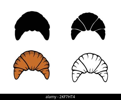 Croissants black icon, concept illustration, vector flat symbol, glyph sign. Stock Vector