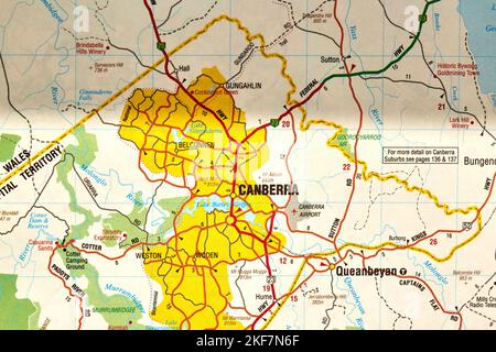 Maps of Australian Cities the old way of travel before GPS! Stock Photo