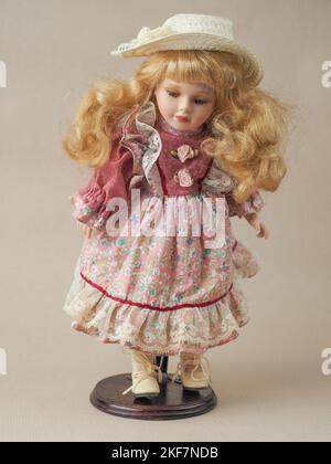 porcelain doll in pink dress Franklin Mint Heirloom Girl Doll. For Sale at Ruby Lane  Vintage Russ Berrie August