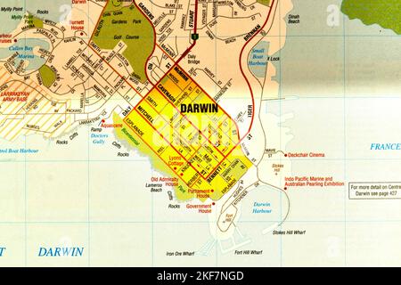 Maps of Australian Cities the old way of travel before GPS! Stock Photo