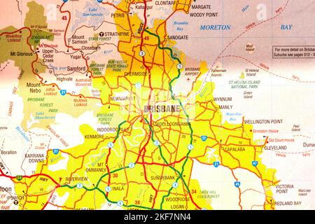 Maps of Australian Cities the old way of travel before GPS! Stock Photo