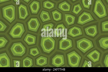 Abstract modern turtle shell seamless pattern. Animals trendy background. Grren decorative vector illustration for print, fabric, textile. Modern Stock Vector