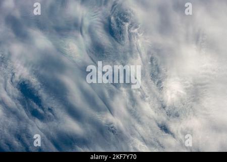 Wispy White Clouds With Dark Blue Sky over Yosemite National Park on clear summer day Stock Photo
