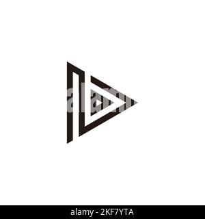 Letter N and o triangle, arrow geometric symbol simple logo vector Stock Vector