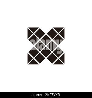 Letter X window geometric symbol simple logo vector Stock Vector