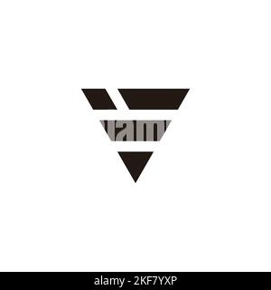 Letter t and E outlines, triangle geometric symbol simple logo vector Stock Vector
