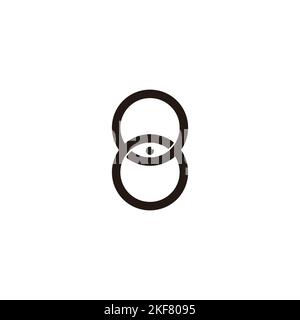 Number 8, eye geometric symbol simple logo vector Stock Vector