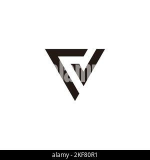 Letter r and v triangle geometric symbol simple logo vector Stock Vector